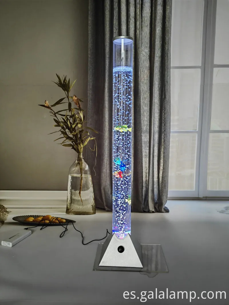 Acuario de burbujas de fantasía LED vibrante con coloridos efectos de peces y luz